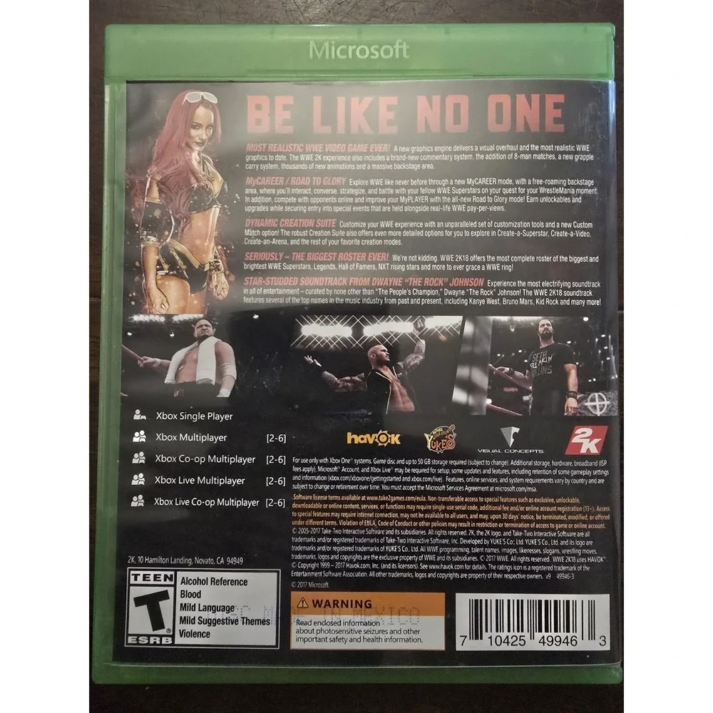 WWE‎ 2K18 Microsoft Xbox One Game
